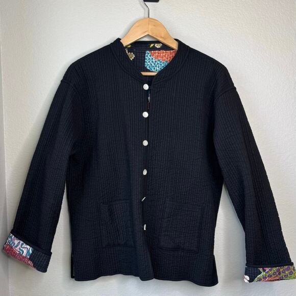 ITF Floral Cotton Quilted Reversable Lightweight Jacket Size L/XL - Picture 6 of 8